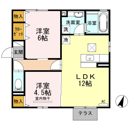 ボヌール千田　A棟の物件間取画像