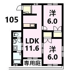 アパートメント公文の物件間取画像