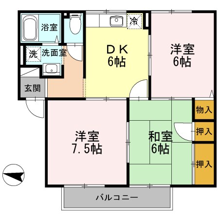 アネックスASAHI B棟の物件間取画像