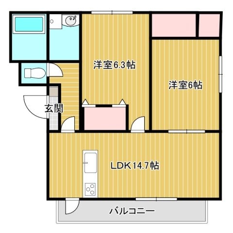 リバージュ山手の物件間取画像