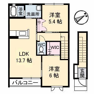 ロイヤルオークス A棟の物件間取画像