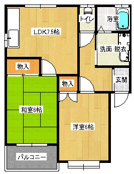 サンシャインBの物件間取画像