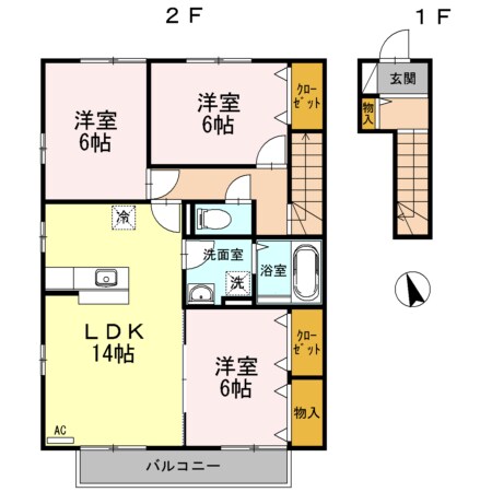 ひだまり館 Aの物件間取画像