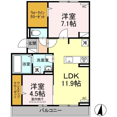 ソレイユ深津の物件間取画像