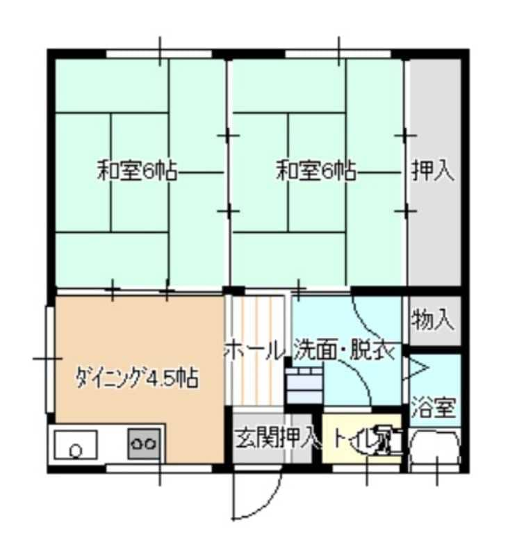 水呑向丘アパートの物件間取画像