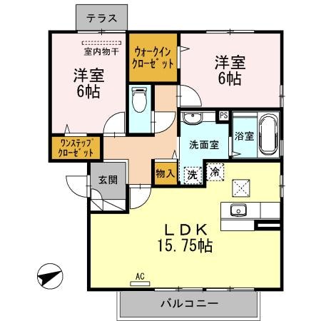 サザンリーフ新涯の物件間取画像