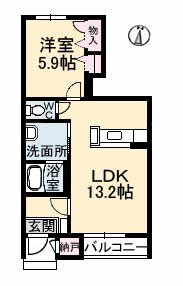 シャーメゾン神辺　Ｂ棟の物件間取画像