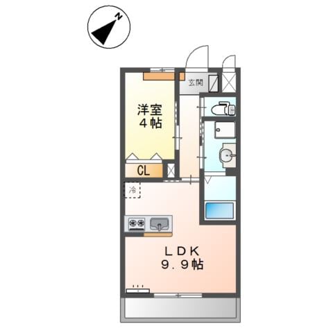 ハイドパーク西新涯の物件間取画像