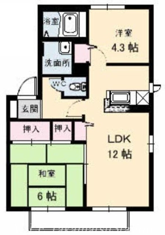 リベラ太田　Ｂ棟の物件間取画像