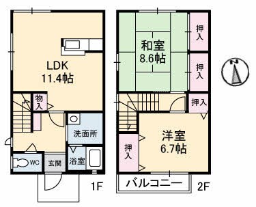 ペアハウス多田の物件間取画像