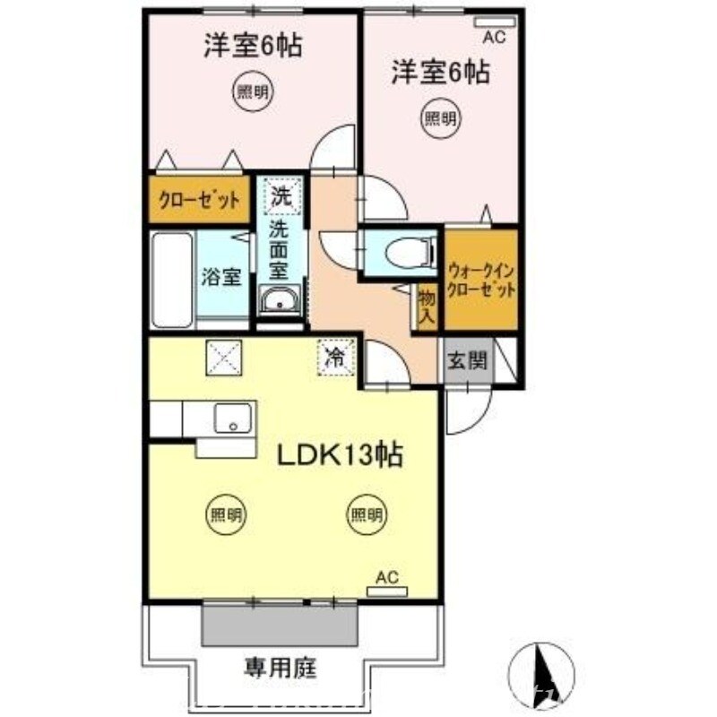 木太町駅 徒歩6分 2階の物件間取画像