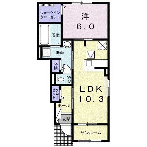 エクセレント　スクエアＣの物件間取画像