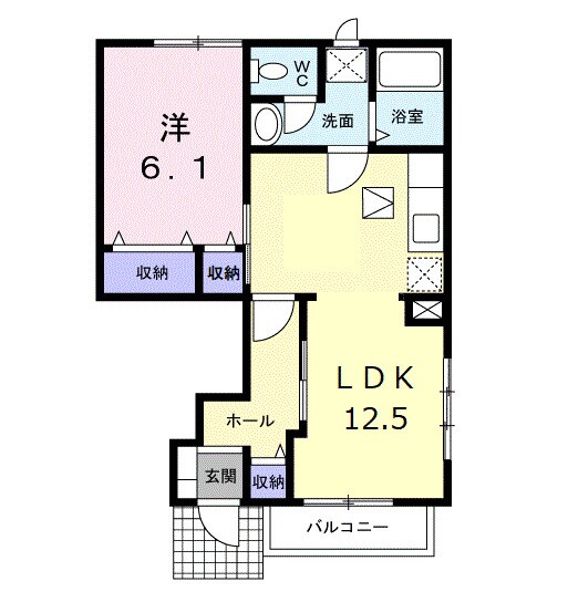 伏石駅 徒歩14分 1階の物件間取画像