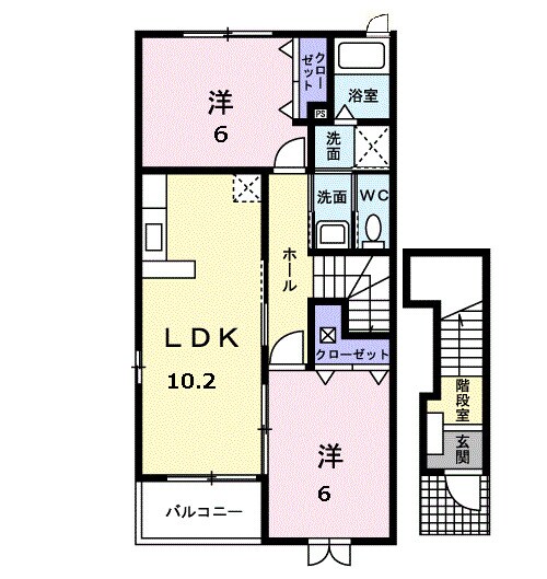 円座駅 徒歩11分 2階の物件間取画像