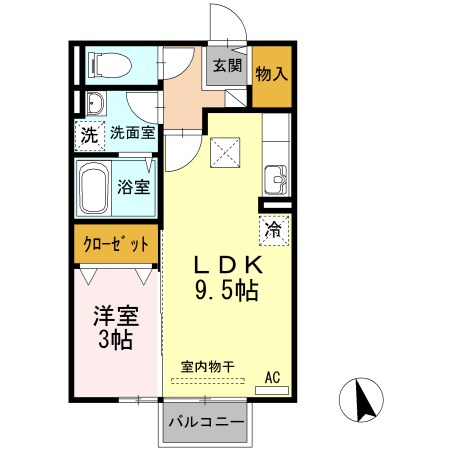 フォンターナ伏石　A棟の物件間取画像