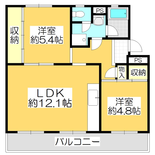 ヴィラナリー屋島4号棟の物件間取画像