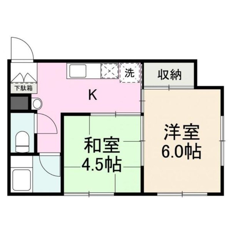 片原町駅 徒歩6分 4階の物件間取画像