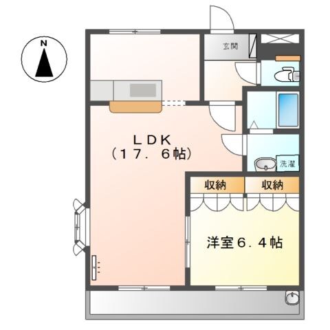 円座駅 徒歩7分 2階の物件間取画像