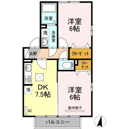 元山駅 徒歩30分 1階の物件間取画像