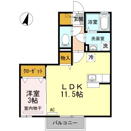 潟元駅 徒歩14分 2階の物件間取画像