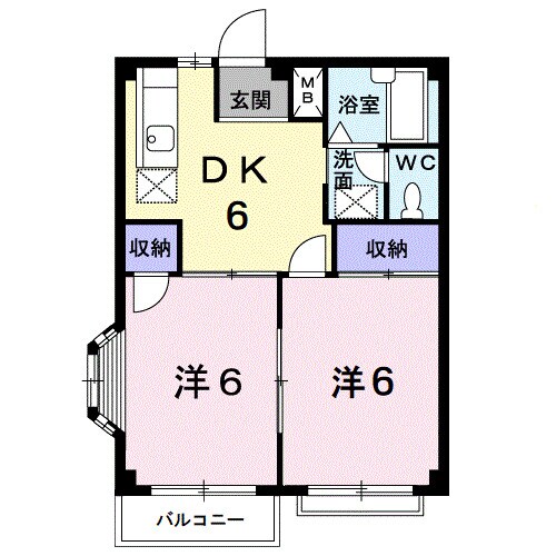 円座駅 バス7分  田中下車：停歩5分 2階の物件間取画像