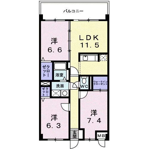 オーブ木太の物件間取画像