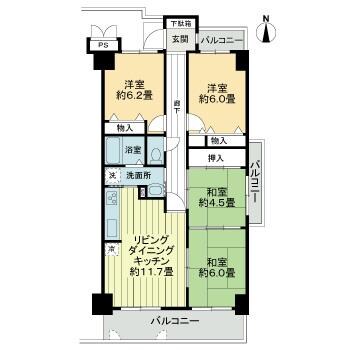 サーパス屋島２の物件間取画像