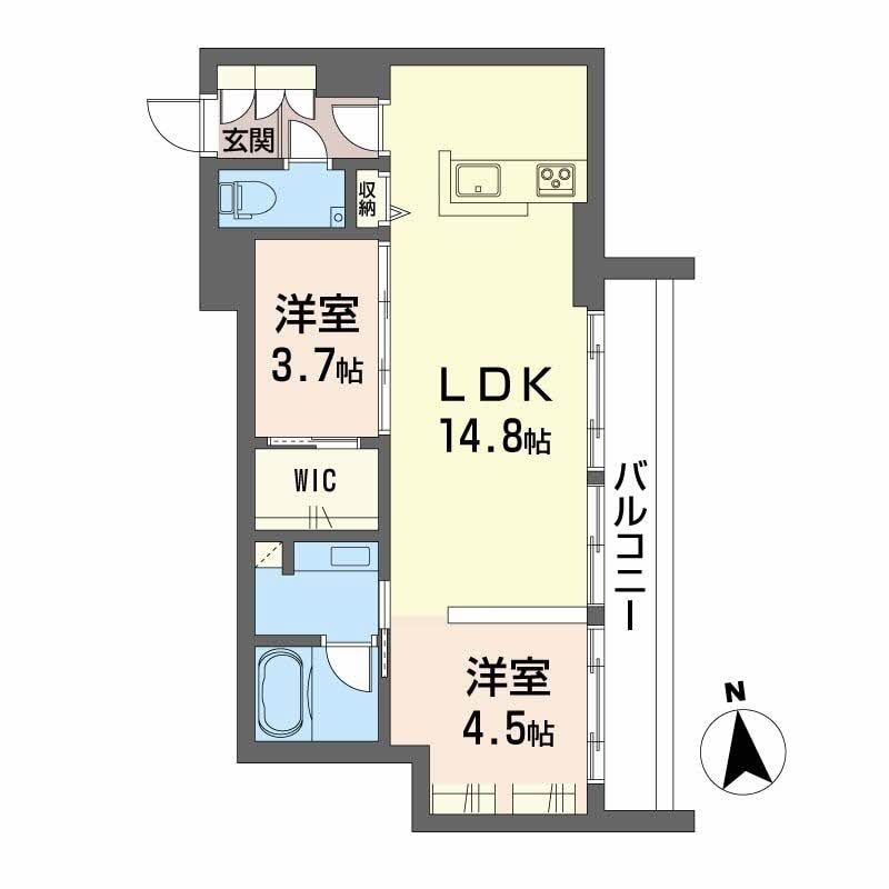 木太東口駅 徒歩16分 3階の物件間取画像