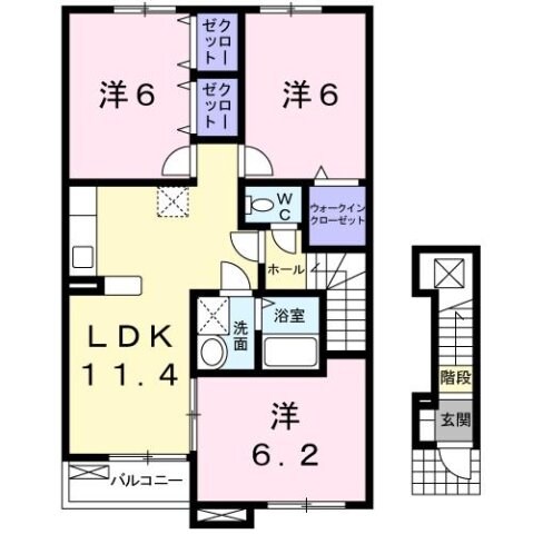 スワン　ＫＩＴＡＭＵＲＡ　Ｃの物件間取画像