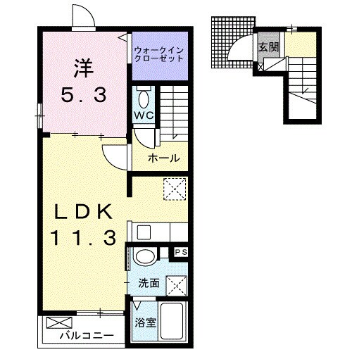 屋島西町アパートの物件間取画像