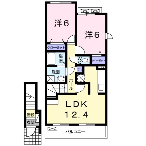 木太東口駅 徒歩8分 2階の物件間取画像