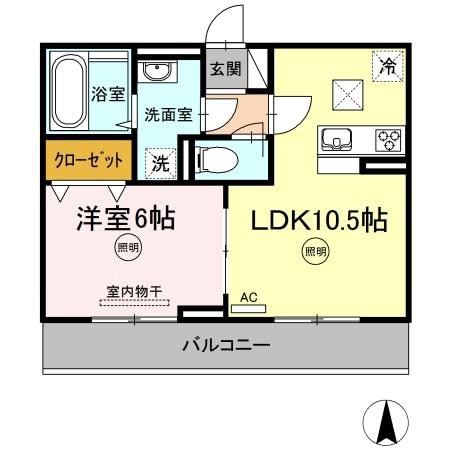 伏石駅 徒歩20分 3階の物件間取画像