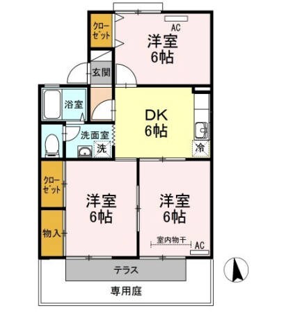 ドミール屋島　A棟の物件間取画像