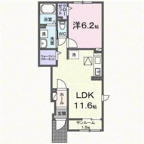 端岡駅 徒歩14分 1階の物件間取画像