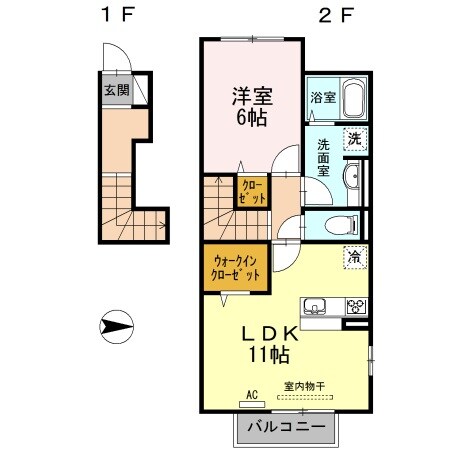 アリエッタA棟の物件間取画像