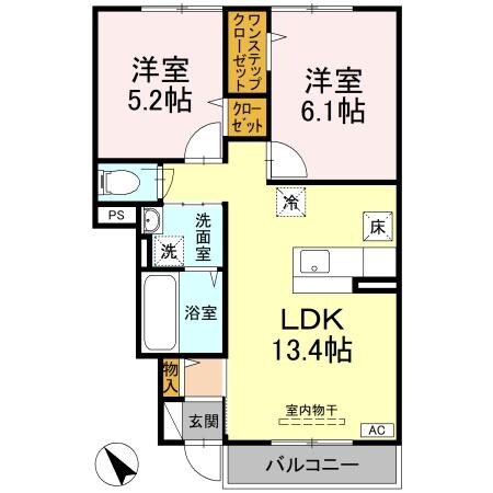 八栗口駅 徒歩5分 1階の物件間取画像