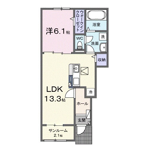 カメリア郷東Ｂの物件間取画像