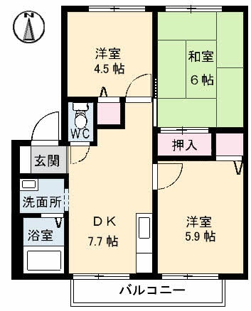 国分駅 徒歩26分 2階の物件間取画像