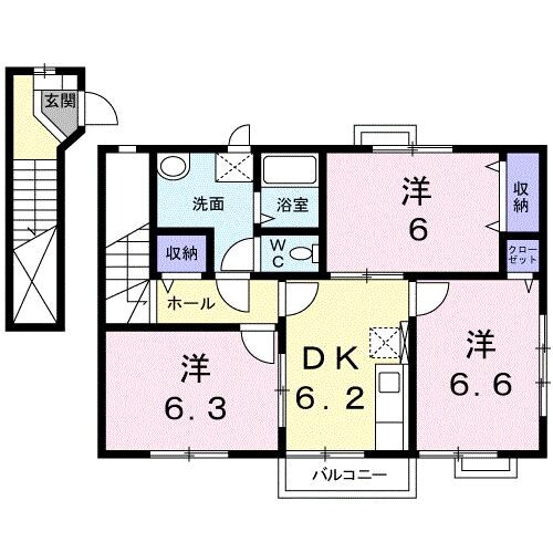 タウンホーム　A棟の物件間取画像