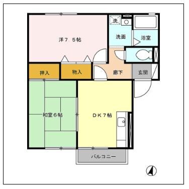 サンウッド　Aの物件間取画像