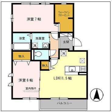 Garden館下　Westの物件間取画像