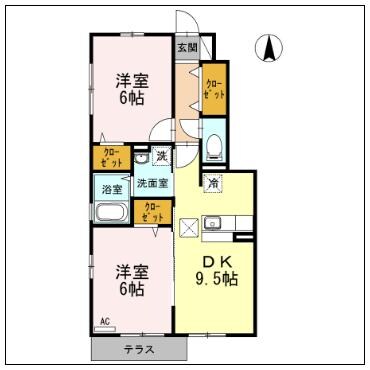 エクセレント宮前Aの物件間取画像