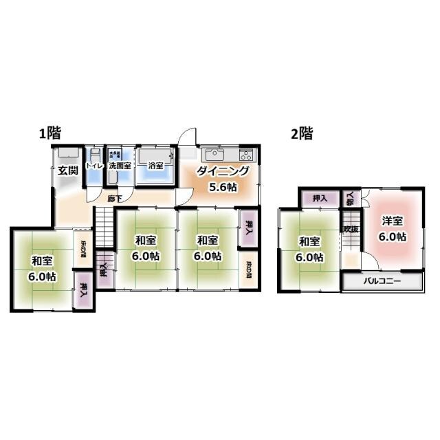 高坂御殿貸家の物件間取画像