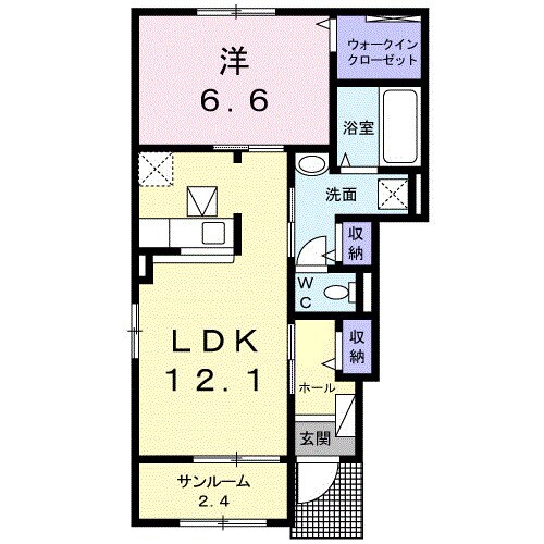 ＥＩＧＨＴ土器東　Ａの物件間取画像