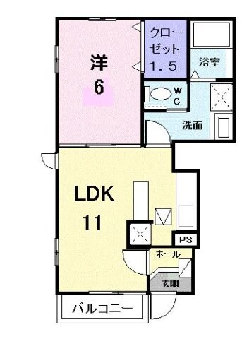 アメニティーハイツ川島Ⅱの物件間取画像