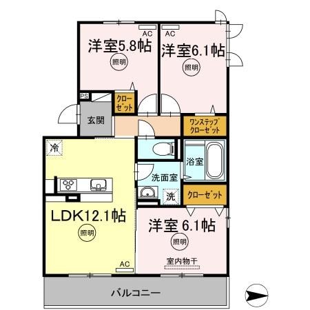 メゾン勝賀　B棟の物件間取画像