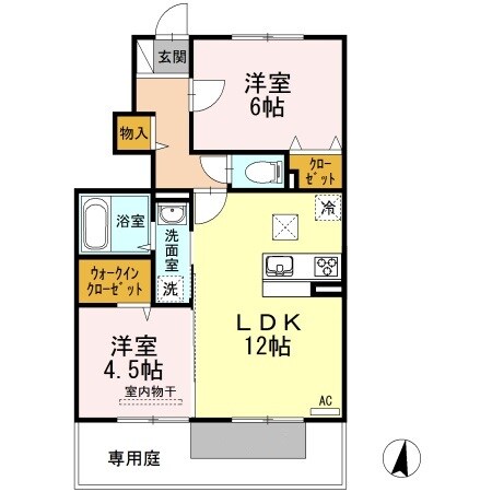 オネスト上林　A棟の物件間取画像