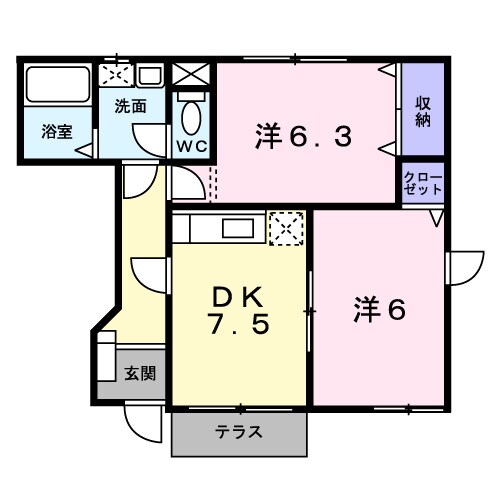 ヴィラ　エンゼルＢの物件間取画像