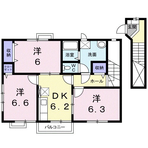 エスポワールＨＡＴＡ　Ⅱの物件間取画像