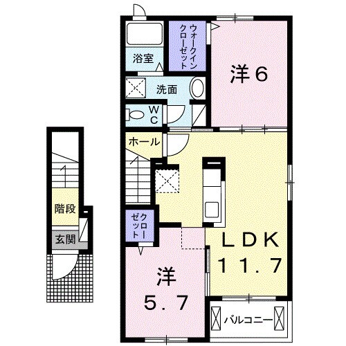 クラール春日Ａの物件間取画像